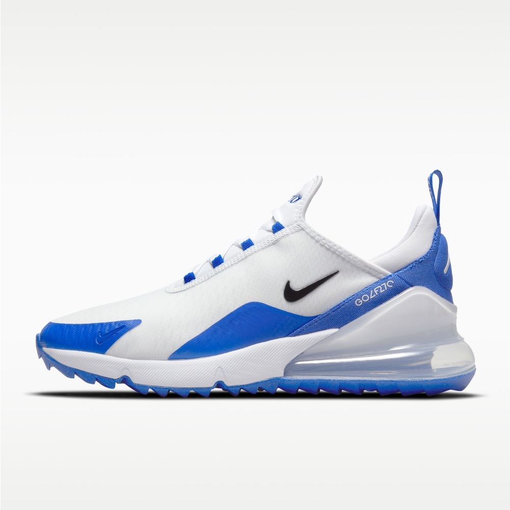 Nike White and Blue Men's Athletic Golf Shoes